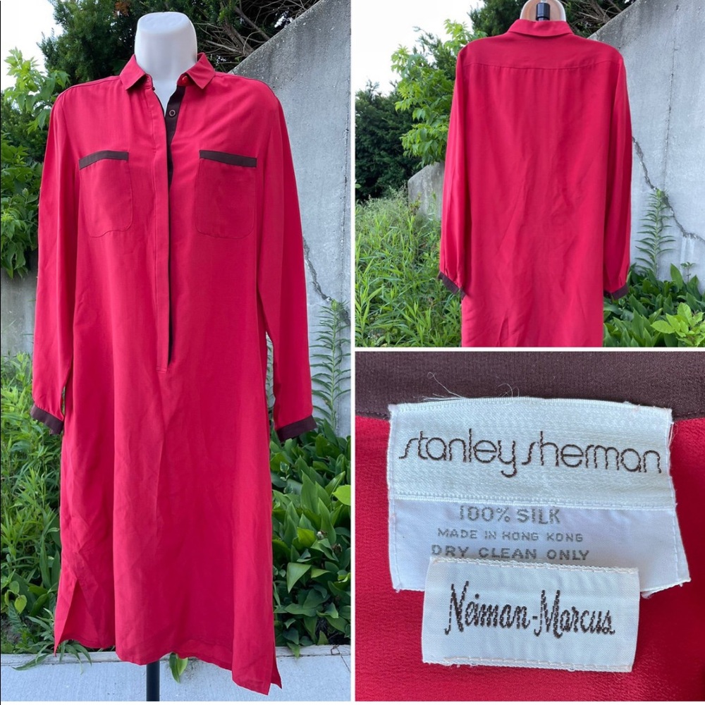 1980s vintage Neiman Marcus silk shirt dress